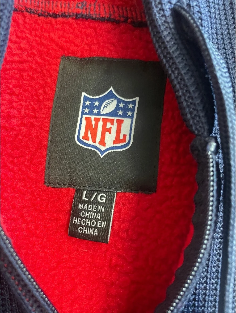 Houston Texans NFL full-zip waffle-texture fleece backed hoodie XL
